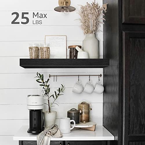 QEEIG Floating Shelves for Wall Bathroom Shelf Bedroom Kitchen Living Room Farmhouse Small Book Shelf 16 inch Set of 2, Black (015-B2) - color: C. Black, size: 2pcs