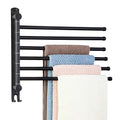 Space Saving Towel Rack JSVER Black Space Saving Towel Holder, Towel Rack Wall Mounted, Swivel Hand Towel Holder, 6-Arms Towel Bar, Towel Racks for Bathroom - color: Black 6 Arms
