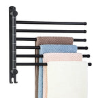 Space Saving Towel Rack JSVER Black Space Saving Towel Holder, Towel Rack Wall Mounted, Swivel Hand Towel Holder, 6-Arms Towel Bar, Towel Racks for Bathroom - color: Black 6 Arms