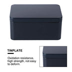 DOITOOL Metal Container Rectangular Tin Box Metal Tin Box with Lids, Empty Box Containers Portable Tea Storage for Tea Candy Candle Jewelry, Black (13x8x6cm) Small