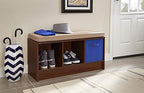 ClosetMaid 1309 3-Cube Storage Bench, Dark Cherry with Tan Cushion - color: Dark Cherry With Tan Cushion