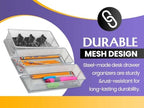 YBM HOME Silver Mesh Drawer Cabinet and or Shelf Organizer Bins, School Supply Holder Office Desktop Organizer Basket (2, 6x15x2 Inch) - size: 6x15x2 Inch