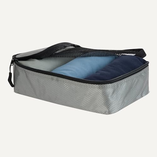 Amazon Essentials 4-Piece Packing Cubes Travel Accessories Set, Space-Saving Luggage Organizer with Double Zipper, Mesh Top, Small, Gray (Previously Amazon Basics) - color: Gray, size: 4 x Small