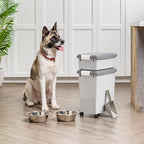 IRIS USA Dog Food Storage Container, 30 lbs & 11 lbs Combo, Cat Food Storage Container, Dog Treat Container, Airtight, Stackable, 2-Cup Scoop, Wheels, Easy Mobility, Gray - color: Gray/Dark Gray