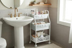 Moteph Rolling Utility Cart with Wheels, 3-Tier Diaper Cart, Rolling Nursery Cart & Baby Caddy Organizer for Nursery Essentials, Bedside/Postpartum Cart, Craft & Art Storage, Rolling Book Cart - size: WITHOUT_SIDE_STORAGE