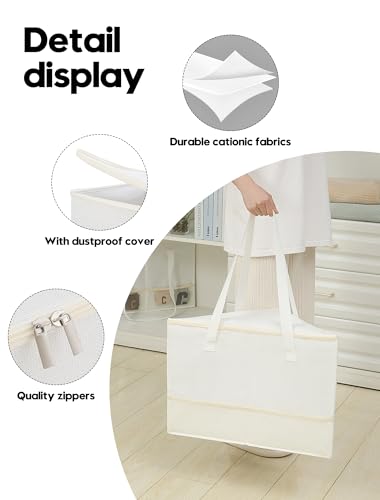 2 Pack Rigid Hanger Organizer, Triangle Storage Bin with Lid, Hanger Holder Stand for Space Saving, Clothes Organizer Stacker for Closet Laundry Rooms - color: Beige