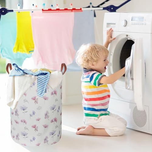 19.7’’ Waterproof Foldable Laundry Basket, Nursery Hamper, Dirty Clothes Hamper, Books Bins, Gift Baskets, Room Decor(Watercolor Flower) - color: Watercolor Flower