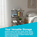 ECHOKRAFTS Wire Cube Storage Organizer, Stackable Closet Storage Basket, 4 Cube Organizer for Closet, Bedroom, Office Stackable Storage Bins, Space Saving Wire Cube Organizer