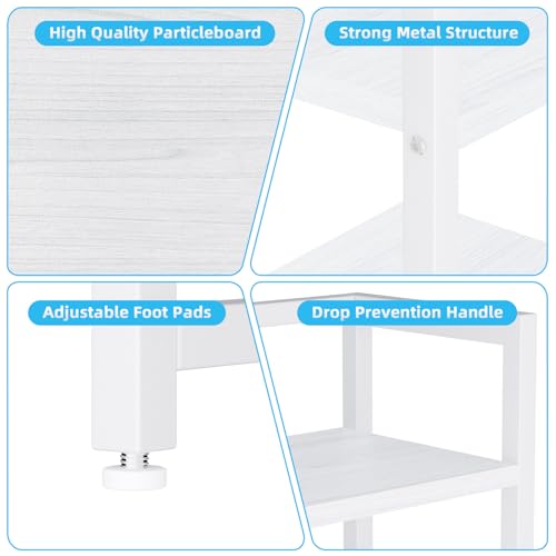 Marbrasse Desk Shelf with Drawer, 40" Desk Hutch for Computer Monitor, Desk Shelf for top of Desk, Wooden Desktop Bookshelf Storage Rack for Home Office Dorm - White - color: White