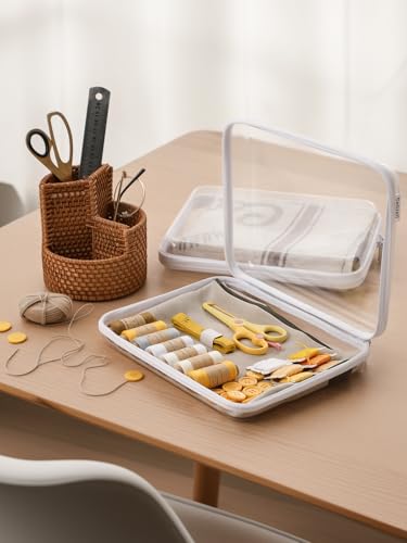 CoiiJoii 6PCS A4-Size Clear Hard Shell Zippered Case, Diaper Bag Organizing Pouches, Waterproof Cosmetic Bag, Storage Organizer Bins - size: XL-6PCS