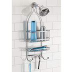 iDesign Metal Extra-Wide Hanging Shower Caddy, The York Collection – 10" x 4" x 22", Silver - color: Silver