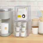 STORi Audrey Stackable Bin Clear Plastic Organizer Drawers | 2 Piece Set | Organize Cosmetics and Beauty Supplies on a Vanity | Made in USA - size: 6.75" Tall Set