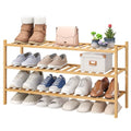 viewcare 3-Tier Long Shoe Rack, Bamboo Wood Shoe Rack for Closet, Entryway & Hallway, Stackable | Beautiful | Functional | Sturdy - color: Natural Bamboo, size: 3-Tier Long