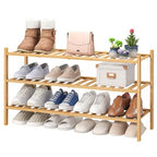 viewcare 3-Tier Long Shoe Rack, Bamboo Wood Shoe Rack for Closet, Entryway & Hallway, Stackable | Beautiful | Functional | Sturdy - color: Natural Bamboo, size: 3-Tier Long