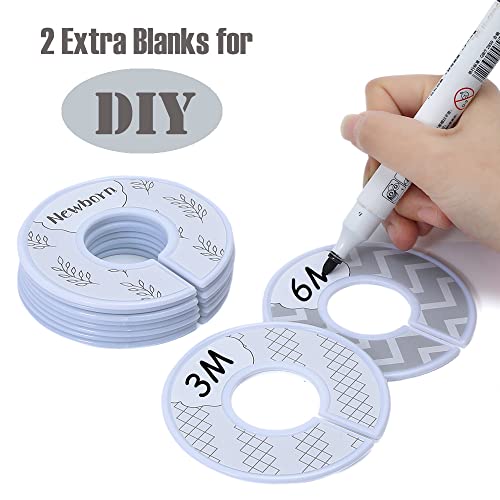Baby Closet Dividers - Set of 10 from Newborn to Toddler and 2 Blanks with Colored Box - Gray Boho Designs Baby Closet Organizer for Nursery - [Gray Boho] - color: Boho