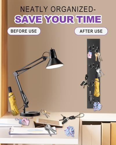 UCEC Vertical Key Holder Wall Mount – Solid Wood Key Rack with Hooks, Space-Saving Organizer for Entryway, Garage & RV – Easy Install, Wall Hooks for Hanging, Black - color: Black