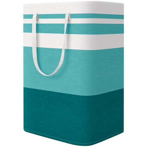 StorageRight Large Collapsible Laundry Basket Hamper with Easy Carry Handles，Freestanding Clothes Hampers for Laundry, Bedroom, Dorm, Towels, Toys, 75L, Green - color: Green, size: 75L