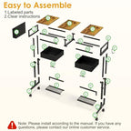 Small Rolling Standing Desk, Height Adjustable Mobile Sturdy Desk with 2 Fabric Drawers & Storage Shelf, Portable Sofa Side Laptop Table for Home Office, Small Spaces, 31.41" x 15.74", Rustic Brown