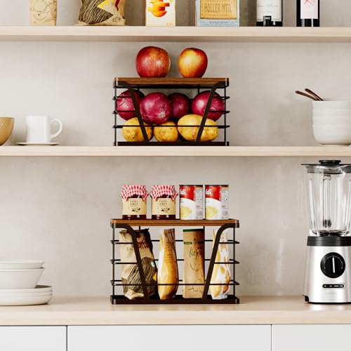 TIDIIABODE 2 Pack Stackable Kitchen Organization,Counter Organizers and Pantry Organization for Home and Kitchen,Trash Bag Organizer Under Sink,Brown - color: 2-Pack-L&S-Brown