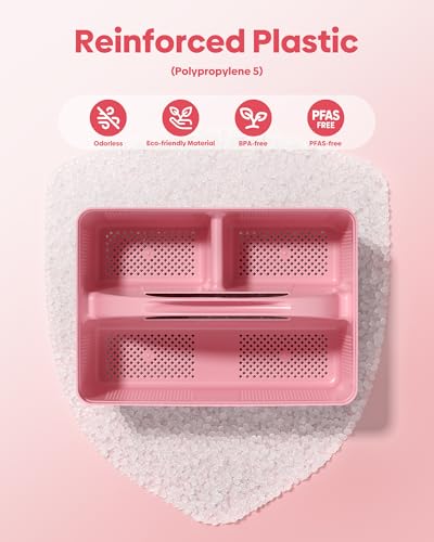 4 Pack Portable Shower Caddy, Integrated Handle, Reinforced Plastic, Organizer Storage Bathroom Supplies and Beauty Products, Cleaning Supplies, Shower Basket for Home, Dorm, Shelf and Cabinet - color: Pink