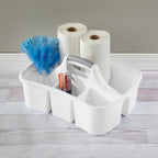 Divided Ultra™ Caddy, Easy Carry, Handy Plastic Utility Storage, White