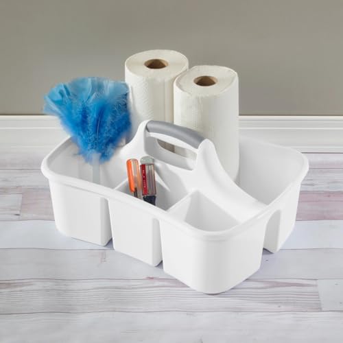 Divided Ultra™ Caddy, Easy Carry, Handy Plastic Utility Storage, White
