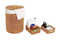 Seville Classics Premium Natural Handwoven Portable Laundry Bin Basket with Carrying Handles - color: Natural Water Hyacinth, size: Rectangular Hamper