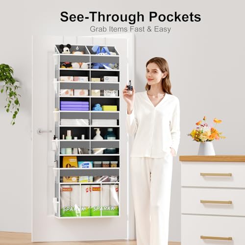 Over the Door Hanging Organizer - Hanging Closet Organizer and Storage with Large Pockets, Swing-proof Behind The Door Organizer for Bathroom Nursery Room Essentials (Grey, 1 Pack - Extra Large) - color: Grey, size: 1 Pack - Extra Large