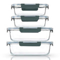 M MCIRCO [80 oz & 36 oz Extra Large Glass Food Storage/Baking Containers Set with Lids, 2 Pack 80 oz(10 cup)&2 Pack 36 oz (4.5 cup) Airtight Glass Container,Microwave,Oven,Freezer and Dishwasher - color: gray