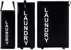 92L Extra Large Rolling Laundry Basket with Leather Handle,Tall Laundry Hamper on Wheels,Laundry Bin,Rolling Laundry Cart Black - color: Black/XXL, size: Super Large 27.5"