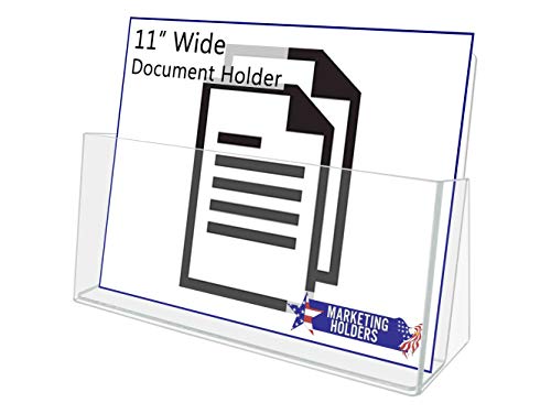 Brochure Holder 11" Wide Catalog or Magazine Bin Clear Acrylic for Counters Space Saving Caddy for Welcome Centers and Schools by Marketing Holders