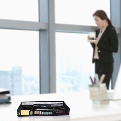 Drawer Organizer, Desk Organizer, Black Metal Mesh Drawer, Desk Drawer Organizer for Home Office and School,11.02X 6.10 X 1.38 Inch,Black - color: Black M