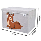 CLCROBD Foldable Large Kids Toy Chest with Flip-Top Lid, Collapsible Fabric Animal Toy Storage Organizer/Bin/Box/Basket/Trunk for Toddler, Children and Baby Nursery (Deer) - color: Deer