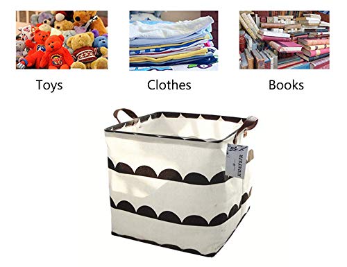 Square Storage Bins Canvas Collapsible Storage Basket with Handles Toy Organizer for Nursery, Kid's Toys, Closet & Laundry, Gift Baskets(Semicircle) - color: Semicircle