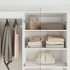 ROOMTEC Modular Closet System Glass Door Pair Set, Clear Frameless Tempered Glass Panels, Add-On for Double Hanging Units, 39.37" H × 19.5" W - size: Frameless Glass Door – 19.5"W x 39.37"H