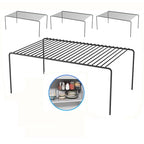 Large(15.7 x 9.4 inch)Black Cabinet Storage Shelf Rack Set of 4, Rustproof Metal Wire Kitchen Counter Organizers and Storage, Spice Organization for Cabinet, Plate, Dish, Pantry, Bathroom, Fridge - size: 4Pack-Black-15.7 x 9.4 inch