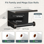 FORIOUS Toilet Paper Holder with Shelf, Adhesive or Screw Wall Mount Toilet Paper Roll Holder for Bathroom, SUS 304 Stainless Steel Commercial Toilet Tissue Holder Dispenser, Oil Rubbed Bronze - color: Oil Rubbed Bronze