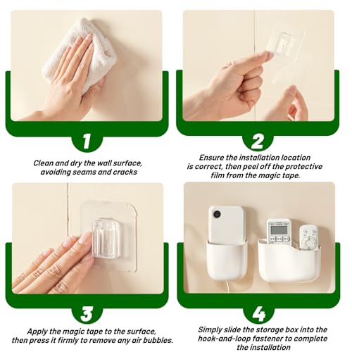 Wall Mount Remote Control Holder, Adhesive Phone Charging Holder, Universal TV Remote Organizer, Controller Storage Organizer Box for Phone, Bedroom, Living Room, Bedside, Office (S*2) - color: S*2