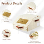 Amllas Closet Organizers and Storage, Stackable Closet Drawers, Fabric Storage Bins, Foldable Linen Organizer for Underwear, Clothes, Hat Storage,Wardrobe Space-Saving