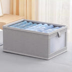 1 Pc Large Storage Bins with Clear Window Collapsible Cloth Organizer Box for Clothing, Toys, Blankets, Closet Shelf Storage, Grey, Large - size: L