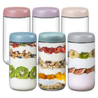 NETANY 6-pack 24oz Glass jars with Airtight Lids, Overnight Oats Containers with Lids, Wide mouth Mason Salad jars, Glass Food Storage Containers for Snacks Yogurt Spice Sugar - color: Multicolor-6pack-24oz