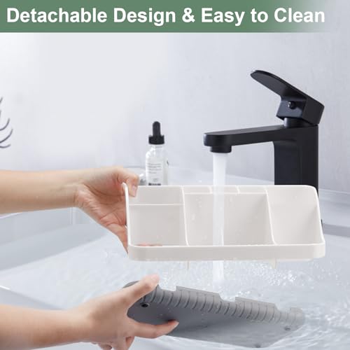 GFWARE Toothbrush Holders for Bathrooms Countertop Organizer - Kids Electric Toothbrush and Toothpaste Holder Detachable 7 Slots Tooth Brush Organization Bathroom Accessories Storage Vanity, White - color: White