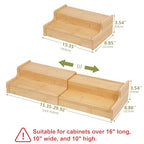 Hongtamoya 2-Tier Expandable Bamboo Mug Holder Coffee Mug Rack Organizer for Countertop, Multi-Functional Mug Display Shelf for Coffee Bar, Kitchen, and Home (15.35"~29.92") - size: (15.35~29.92'')L*8.86''W*4.53''H
