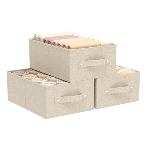Collapsible Closet Organizer, Storage Bins, Fabric Cube Baskets for Organizing Home and Office, Grey and Beige, 3 Pack, 13.0x9.0x5.5in - color: Grey/Beige, size: 13.0x9.0x5.5 in(3 Pack)