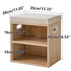 YMYNY Small Shoe Storage Bench with Cushion, 2 Tier Entryway Bench with Storage, Shoe Rack Bench for Entryway, Living Room, Hallway, Closet, Bedroom, 15.4L*11W*16.54H, Light Natural UHBD028R - color: Light Natural