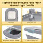 HOYTAMDA 25-35Lbs Rice Container,Collapsible Airtight Food Storage Containers with Wheels,Handle,Rice Storage Container with Small Bin and Scoop,Rice Dispenser for Flour Sugar Cereal Grain Dog Cat - color: Grey/25-35lbs
