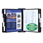 Ultimate Office AdjustaView 10-Pocket Wall Reference Organizer with Easy-Load Pockets and Mounting Screws, Black Pockets - color: Black Pockets