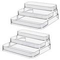2pcs Acrylic Rack, No Assembly Clear 3 Tier Condiment Bottle Shelf Vanity Organizer for Cabinet Kitchen Bathroom - size: 2pcs