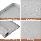BALEINE 34''×22'' Under Sink Mat, Waterproof Food Grade Silicone Undersink Mat, Cabinet Shelf Drip Tray, Under Sink Liner for Kitchen, Bathroom (Grey) - color: Gray