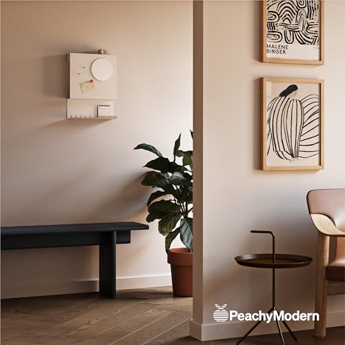 Key Holder Wall Mount and Mail Organizer - Hide Your Mail with a Modern and Minimal Look (White) - color: White